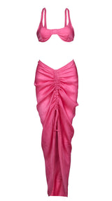 suit top X skirt color pink-חליפה חצאית וחזיה צבע ורוד