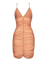 שמלת חוף צמודה צבע חום - TIGHT BEACH DRESS COLOR BROWN